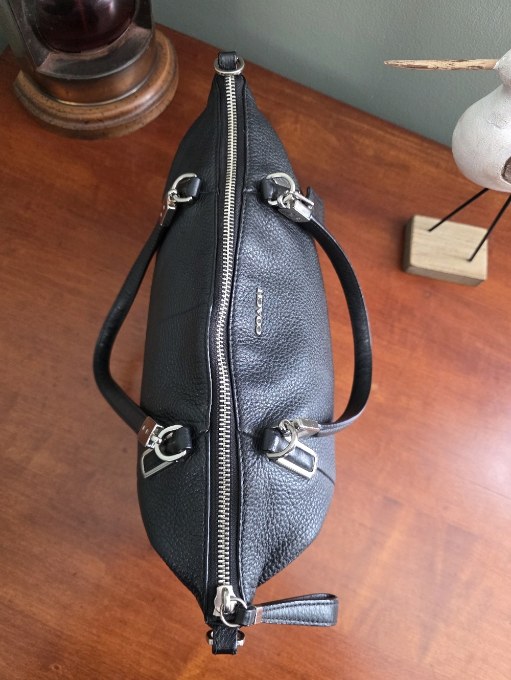 Coach 28095 Kelsey Satchel Black Pebbled Leather Shoulder Bag - Picture 13 of 16